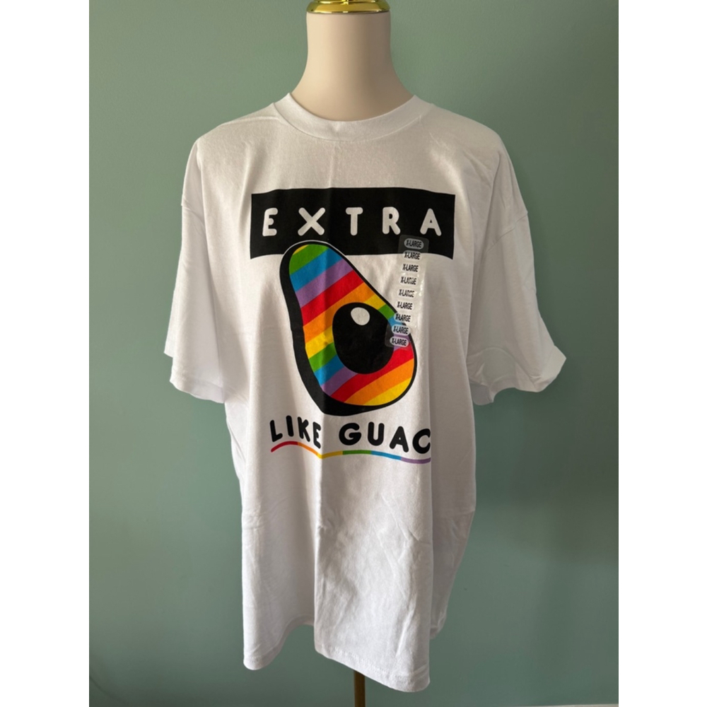 Unisex Tee Styled T-shirt XL White Multi-color